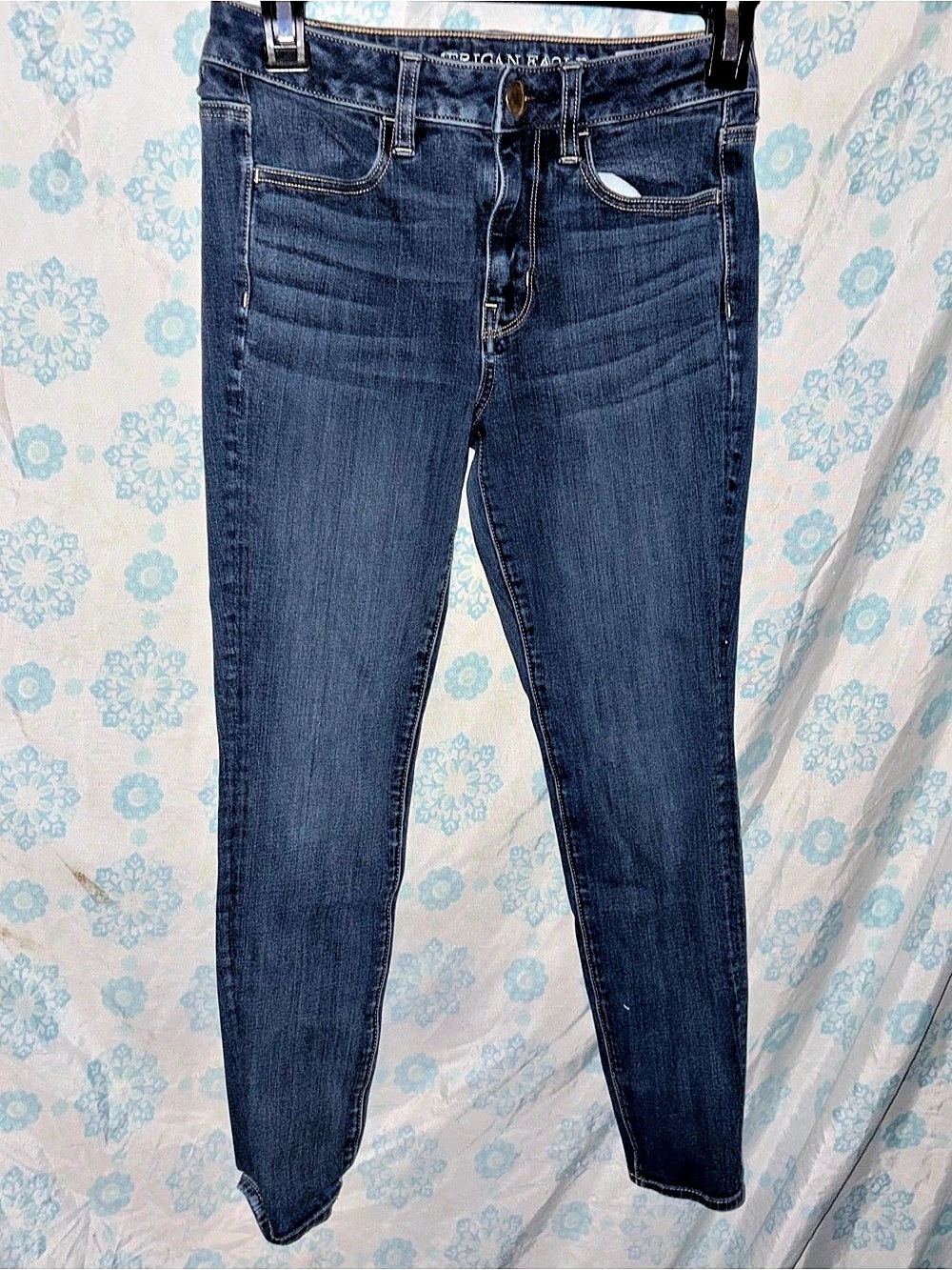 American Eagle Outfitters Super Stretch Skinny Jeans in Blue hi-rise jeggings